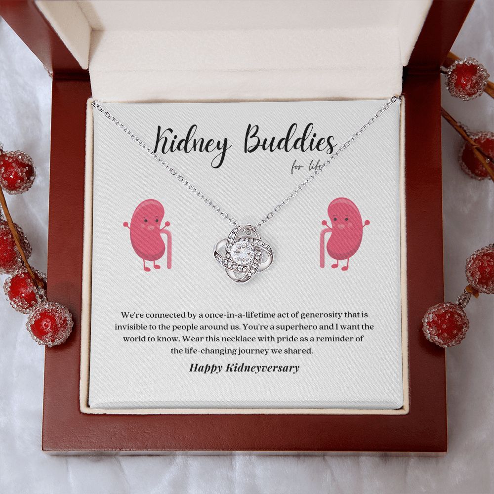 Kidney Buddies Transplant Anniversary Pendant Necklace