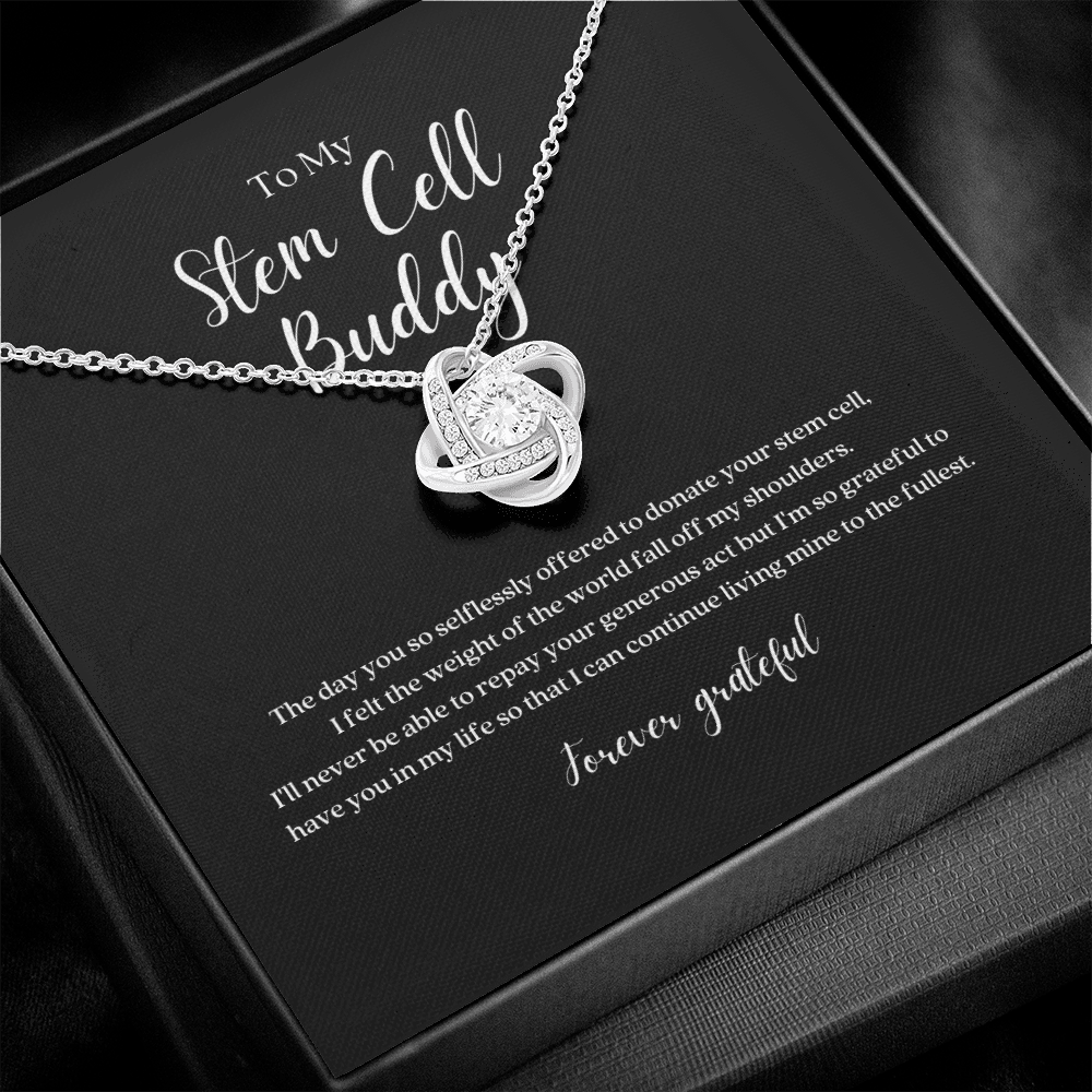 ShineOn Fulfillment Jewelry Standard Box Stem Cell Buddy 'Forever Grateful' Knot Necklace