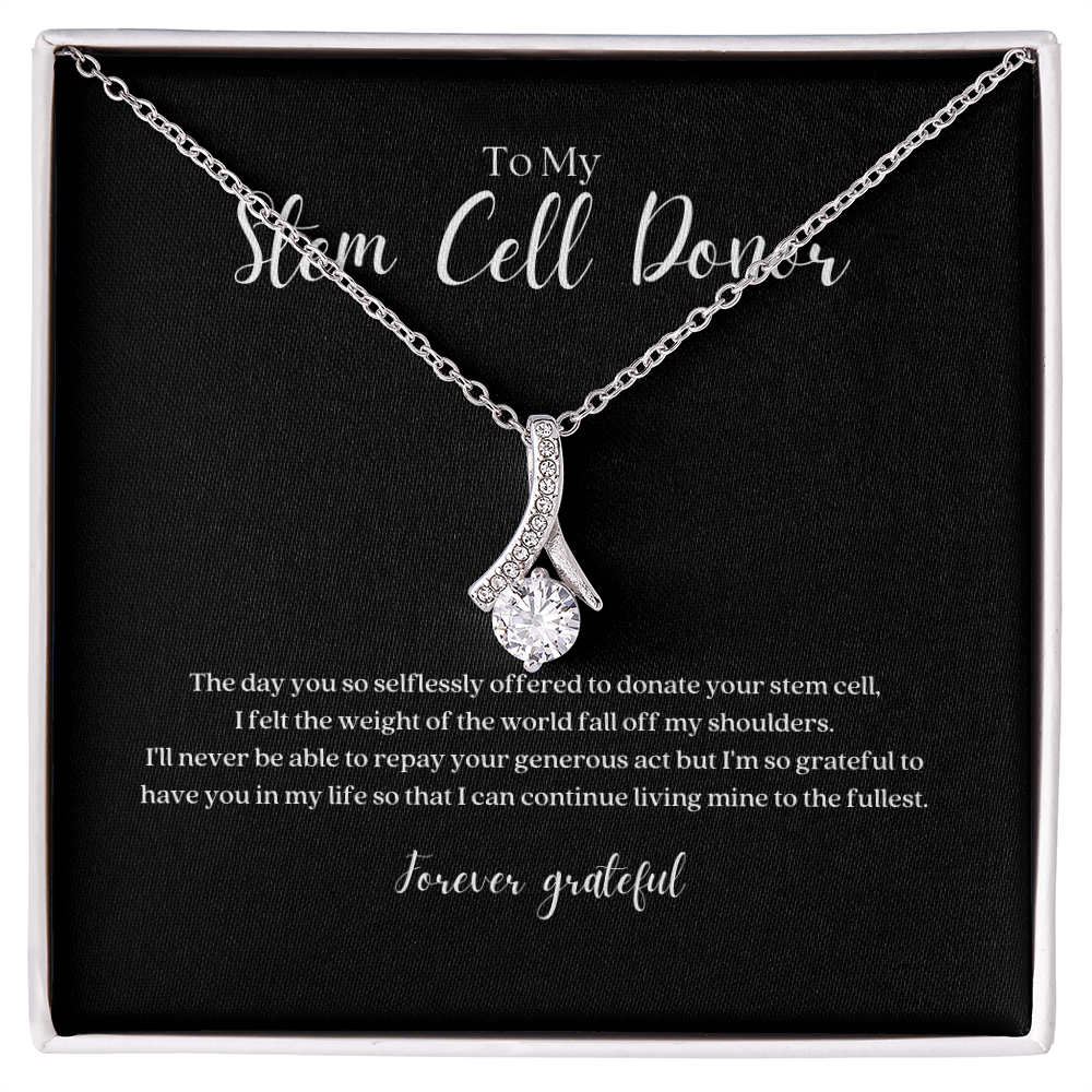 ShineOn Fulfillment Jewelry Standard Box Stem Cell Donor Ribbon Pendant Necklace