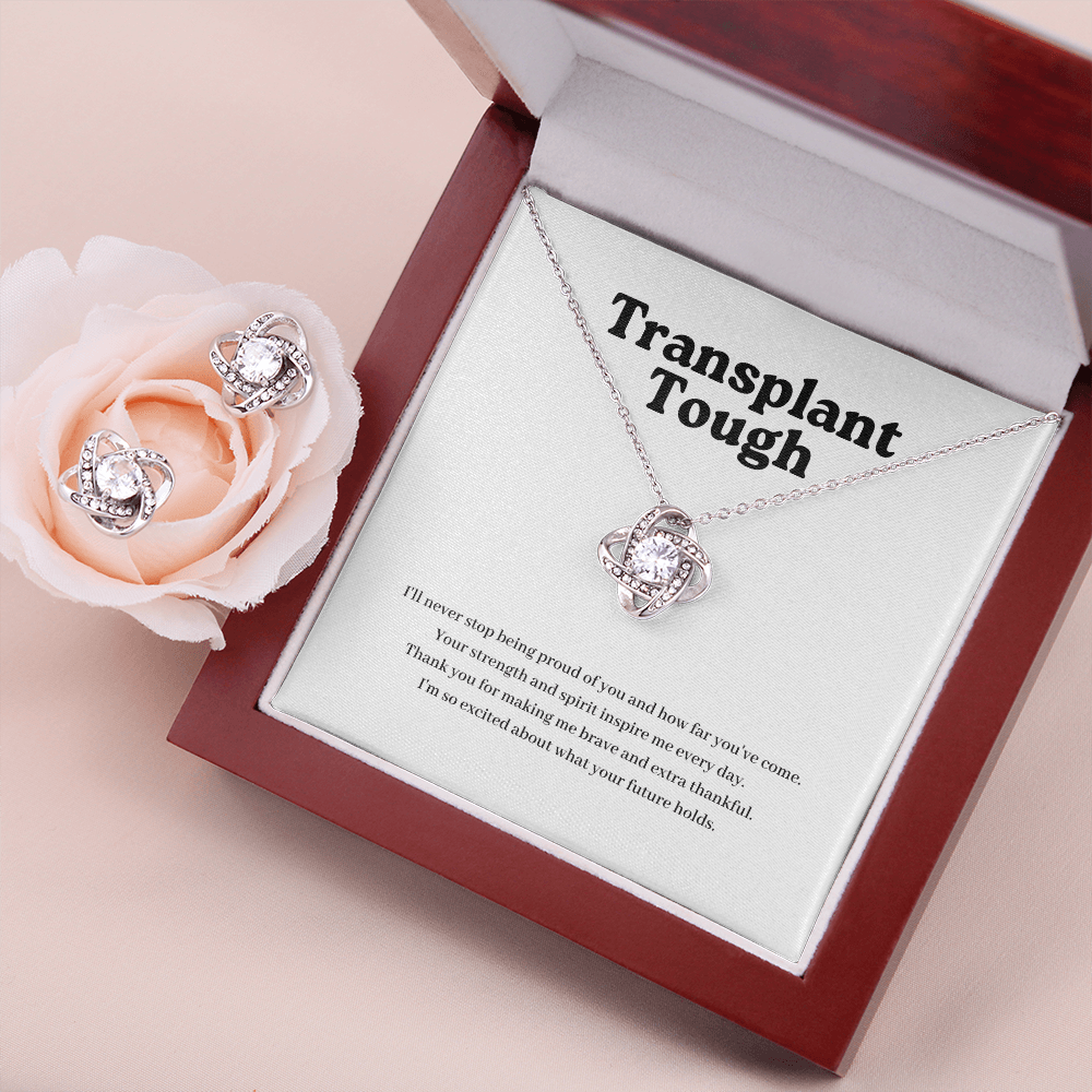 ShineOn Fulfillment Jewelry Mahogany Style Luxury Box Transplant Tough Necklace and Earring Set