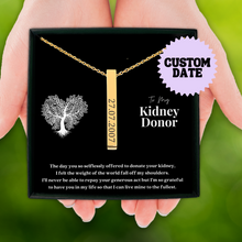 Load image into Gallery viewer, Kidney Donor Custom Date Vertical Bar Necklace
