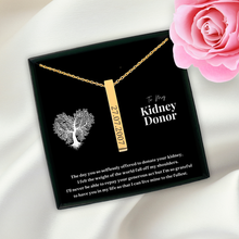 Load image into Gallery viewer, Kidney Donor Custom Date Vertical Bar Necklace
