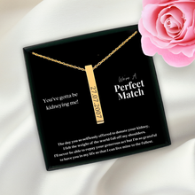 Load image into Gallery viewer, Kidney Donor Perfect Match Custom Date Vertical Bar Necklace
