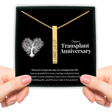 Load image into Gallery viewer, Transplant Anniversary Personalized Vertical Bar Necklace
