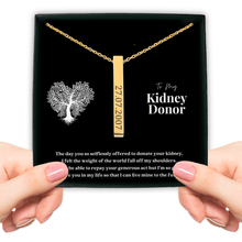 Load image into Gallery viewer, Kidney Donor Custom Date Vertical Bar Necklace
