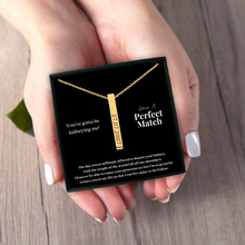 Load image into Gallery viewer, Kidney Donor Perfect Match Custom Date Vertical Bar Necklace
