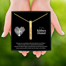 Load image into Gallery viewer, Kidney Donor Custom Date Vertical Bar Necklace
