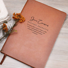 Load image into Gallery viewer, A Woman with a Masters Degree — Personalized Masters Degree Graduate Leather Journal

