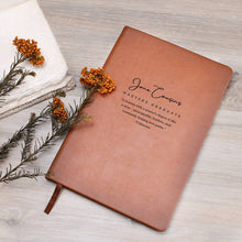 Load image into Gallery viewer, A Woman with a Masters Degree — Personalized Masters Degree Graduate Leather Journal
