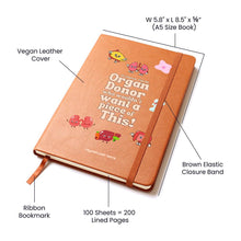 Load image into Gallery viewer, Organ Donor Leather Journal Notebook
