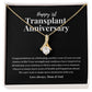 Transplant Anniversary Personalized Ribbon Pendant Necklace