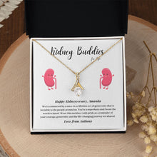 Load image into Gallery viewer, Kidney Buddies Transplant Anniversary Personalized Ribbon Pendant Necklace
