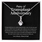 Transplant Anniversary Personalized Ribbon Pendant Necklace