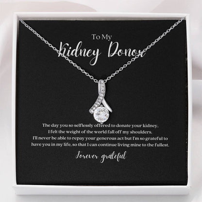 Kidney Transplant Anniversary Ribbon Pendant Necklace
