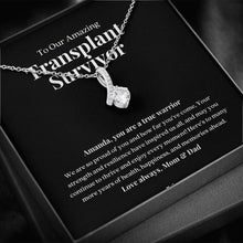 Load image into Gallery viewer, Transplant Survivor Personalized Ribbon Pendant Necklace
