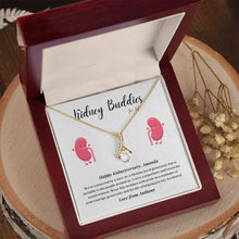 Load image into Gallery viewer, Kidney Buddies Transplant Anniversary Personalized Ribbon Pendant Necklace
