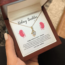 Load image into Gallery viewer, Kidney Buddies Transplant Anniversary Personalized Ribbon Pendant Necklace
