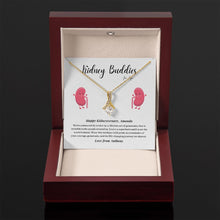 Load image into Gallery viewer, Kidney Buddies Transplant Anniversary Personalized Ribbon Pendant Necklace
