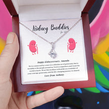 Load image into Gallery viewer, Kidney Buddies Transplant Anniversary Personalized Ribbon Pendant Necklace
