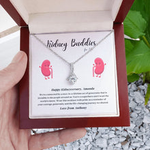 Load image into Gallery viewer, Kidney Buddies Transplant Anniversary Personalized Ribbon Pendant Necklace
