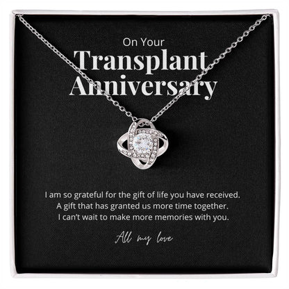 Transplant Anniversary Recipient Gift Knot Pendant Necklace