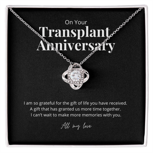 Transplant Anniversary Recipient Gift Knot Pendant Necklace