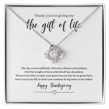 Load image into Gallery viewer, Kidney Donor Happy Thanksgiving Knot Necklace
