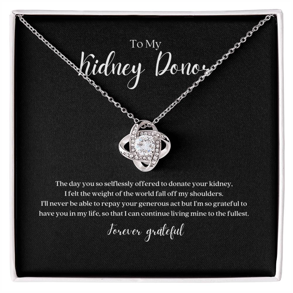 Kidney Donor Knot Necklace - Forever Grateful