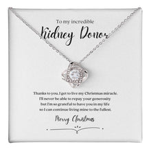 Load image into Gallery viewer, Kidney Donor Christmas Gift Knot Necklace
