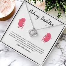 Load image into Gallery viewer, Kidney Donor &#39;Happy Kidneyversary&#39; Knot Pendant Necklace
