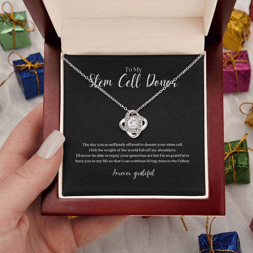 Stem Cell Donor Knot Necklace Black
