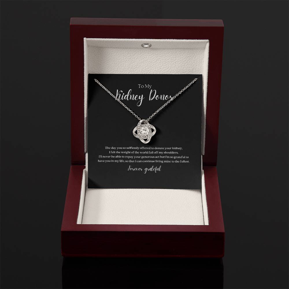 Kidney Donor Knot Necklace - Forever Grateful