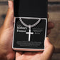 Kidney Donor Gratitude Cross Cuban Link Necklace with Personalized Message Card