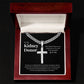 Kidney Donor Gratitude Cross Cuban Link Necklace with Personalized Message Card