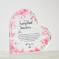 Transplant Survivor Custom Heart Shaped Acrylic Plaque