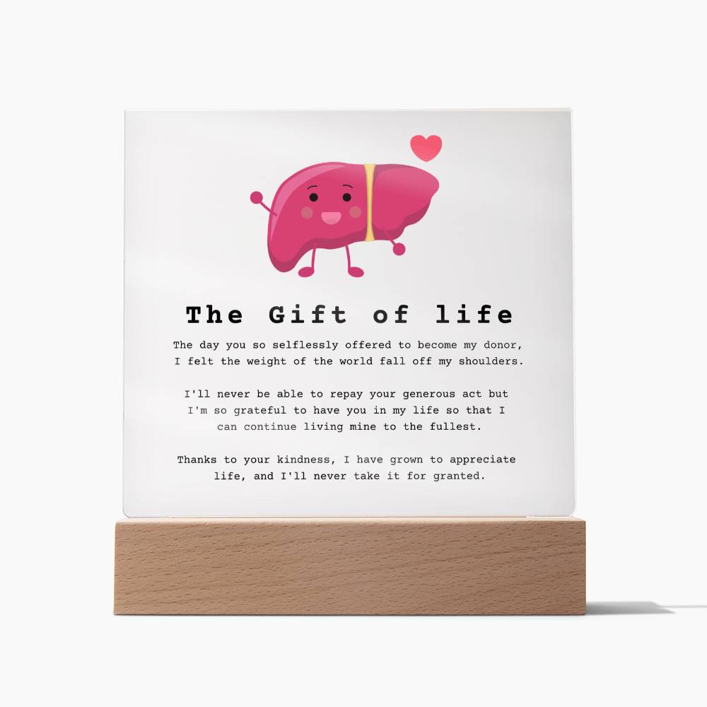 Liver Transplant Gift of Life Acrylic Plaque