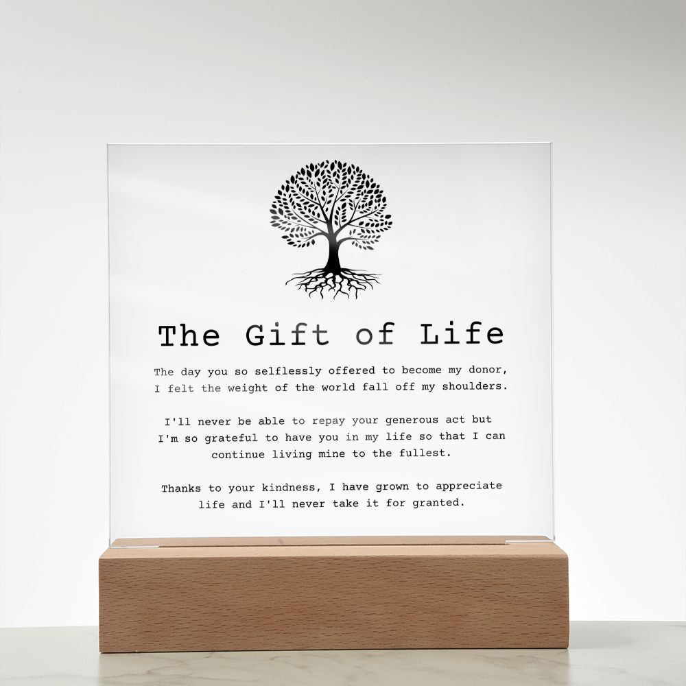 The Gift of Life — Organ Donor Acrylic Plaque