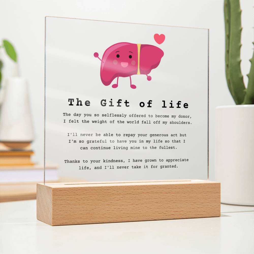 Liver Transplant Gift of Life Acrylic Plaque