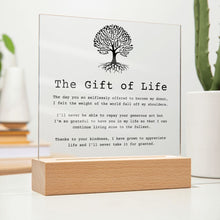 Load image into Gallery viewer, The Gift of Life — Organ Donor Acrylic Plaque
