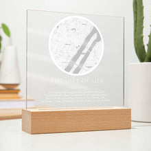 Load image into Gallery viewer, Personalized Gift of Life Location Map Acrylic Plaque
