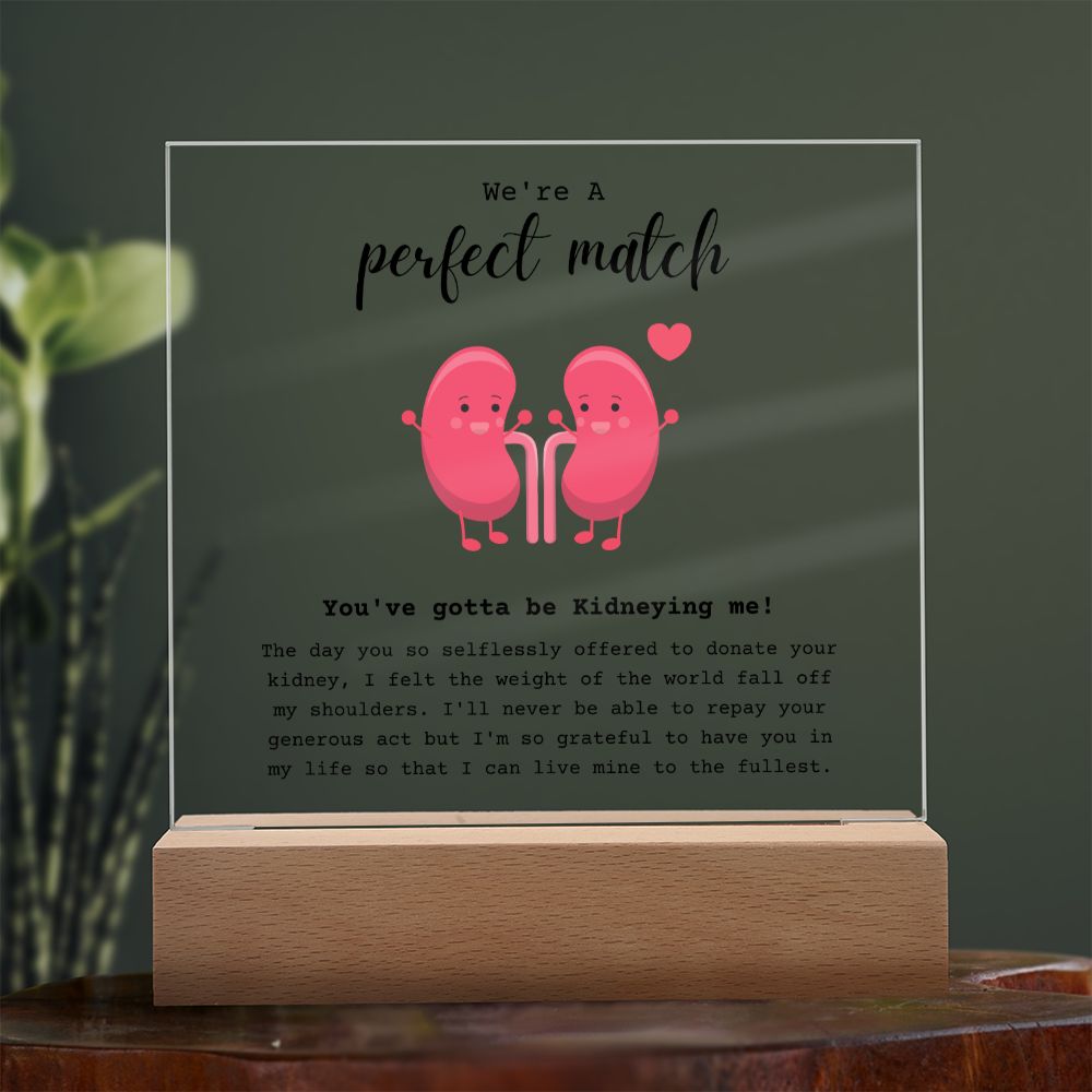 Kidney Buddies Perfect Match Acrylic Plaque