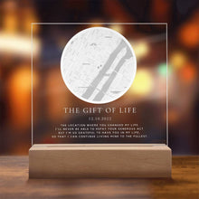 Load image into Gallery viewer, Personalized Gift of Life Location Map Acrylic Plaque
