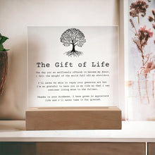Load image into Gallery viewer, The Gift of Life — Organ Donor Acrylic Plaque
