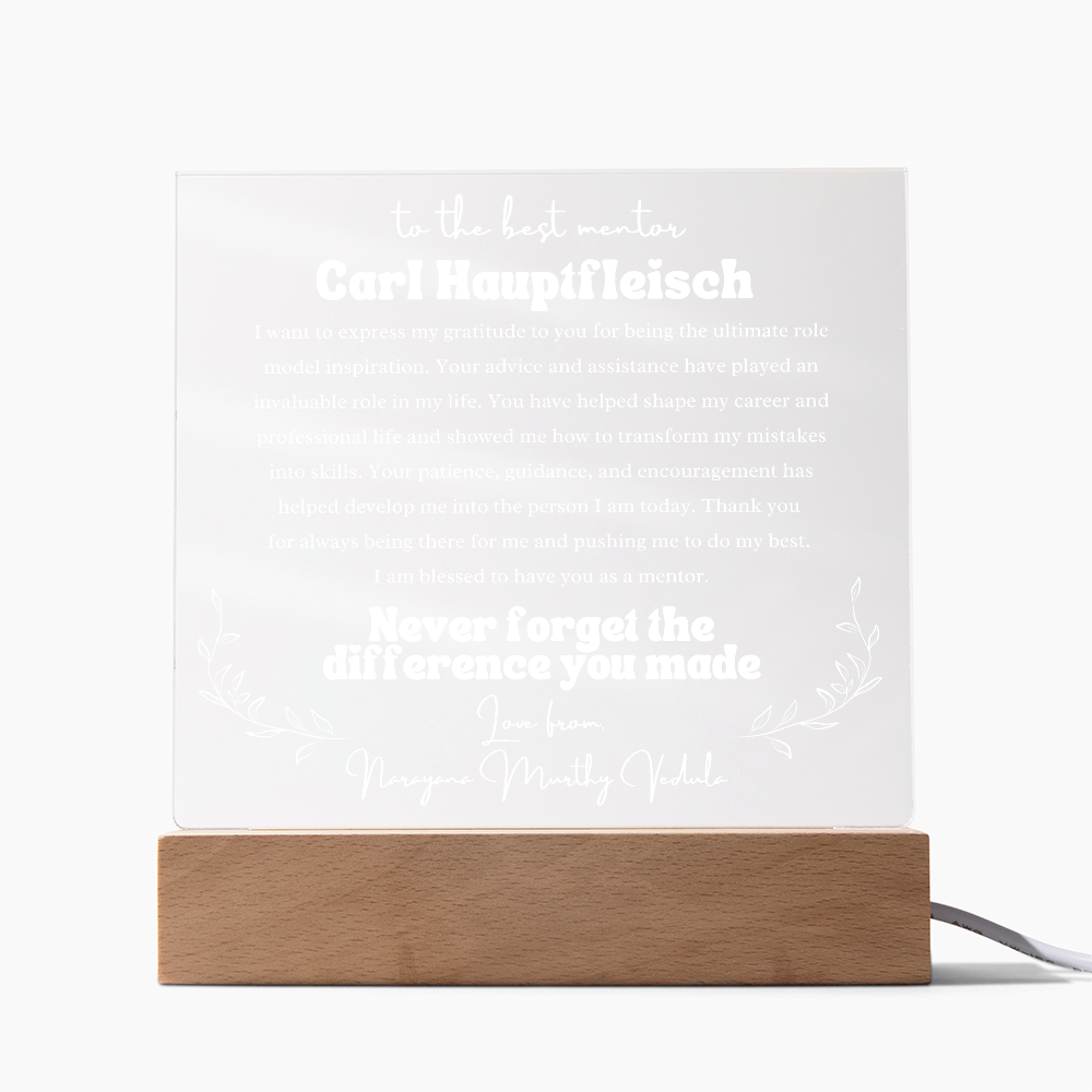 To My Mentor Personalized Plaque