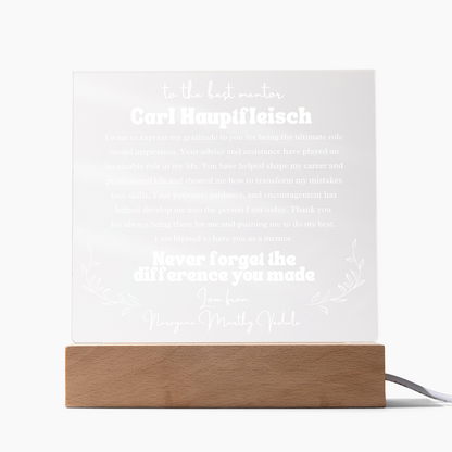 To My Mentor Personalized Plaque