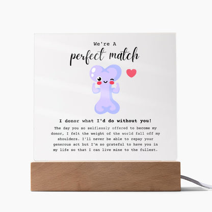 Bone Marrow Donor Perfect Match Acrylic Plaque
