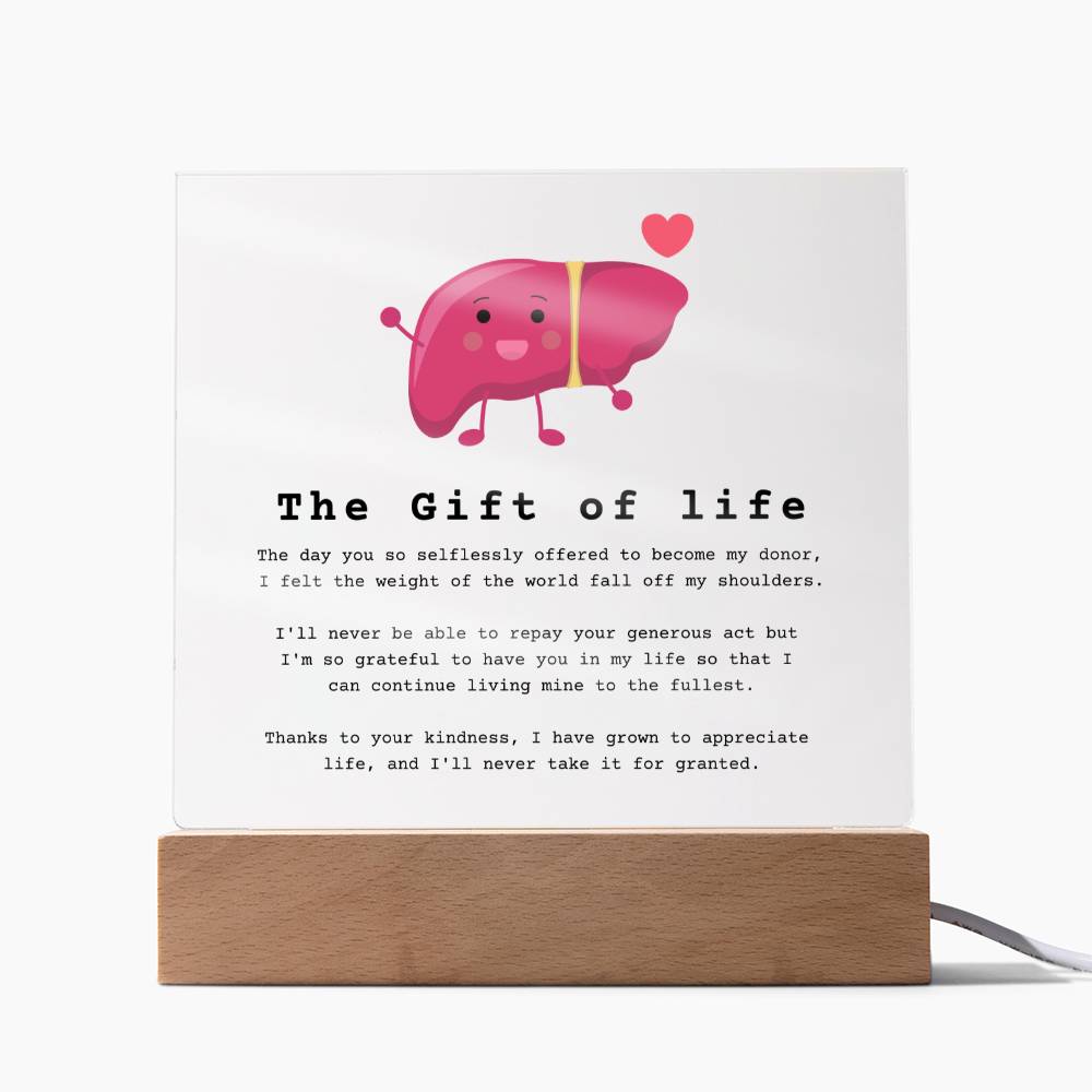 Liver Transplant Gift of Life Acrylic Plaque