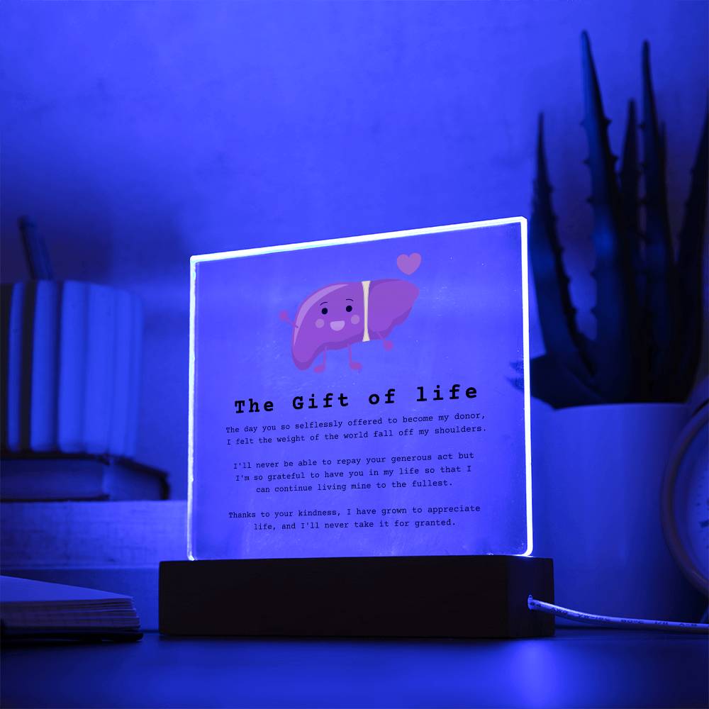 Liver Transplant Gift of Life Acrylic Plaque