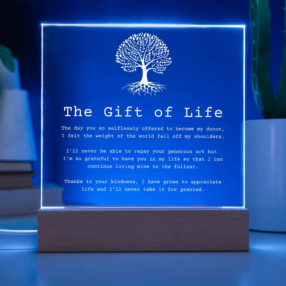 The Gift of Life Organ Donor LED Acrylic Plaque
