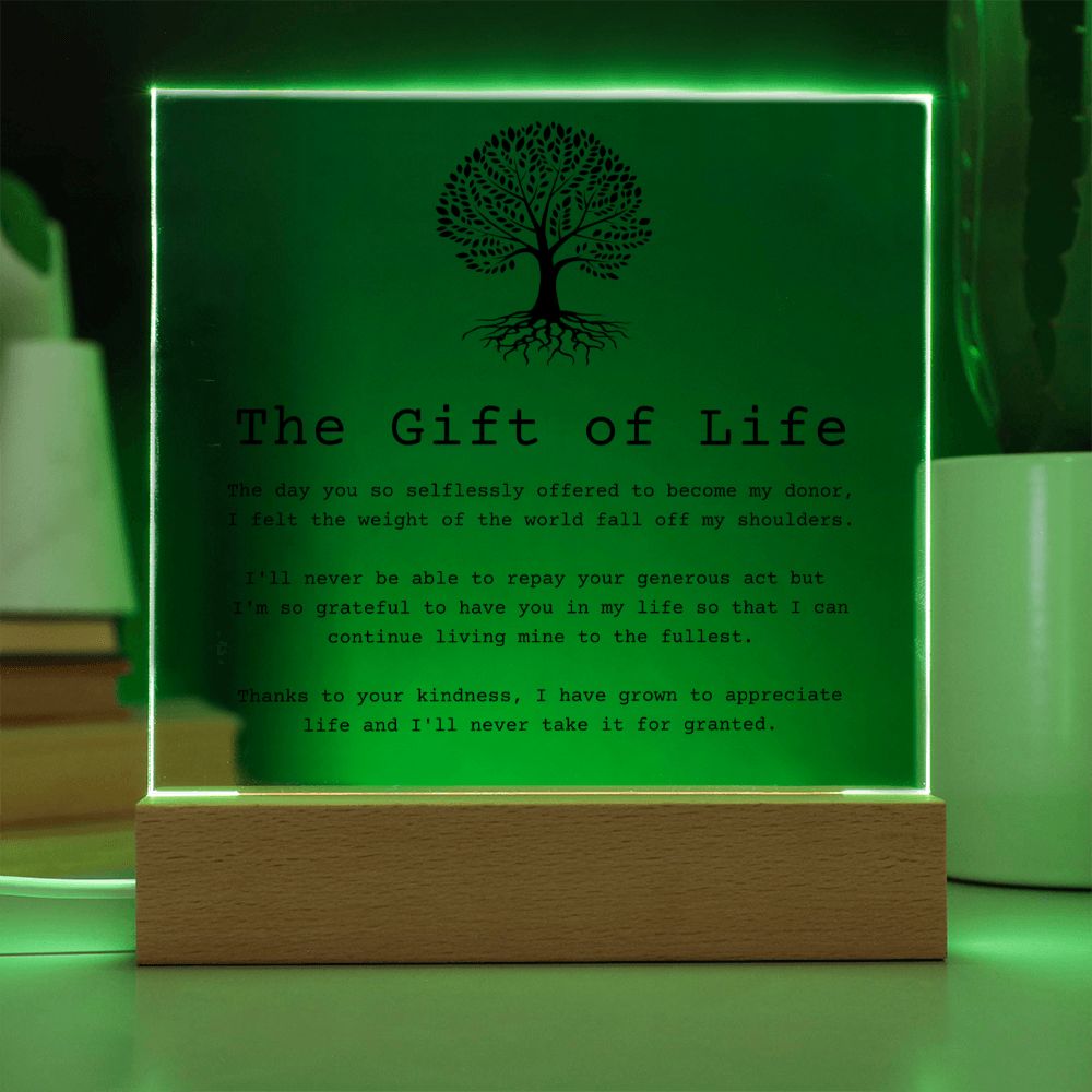 The Gift of Life — Organ Donor Acrylic Plaque